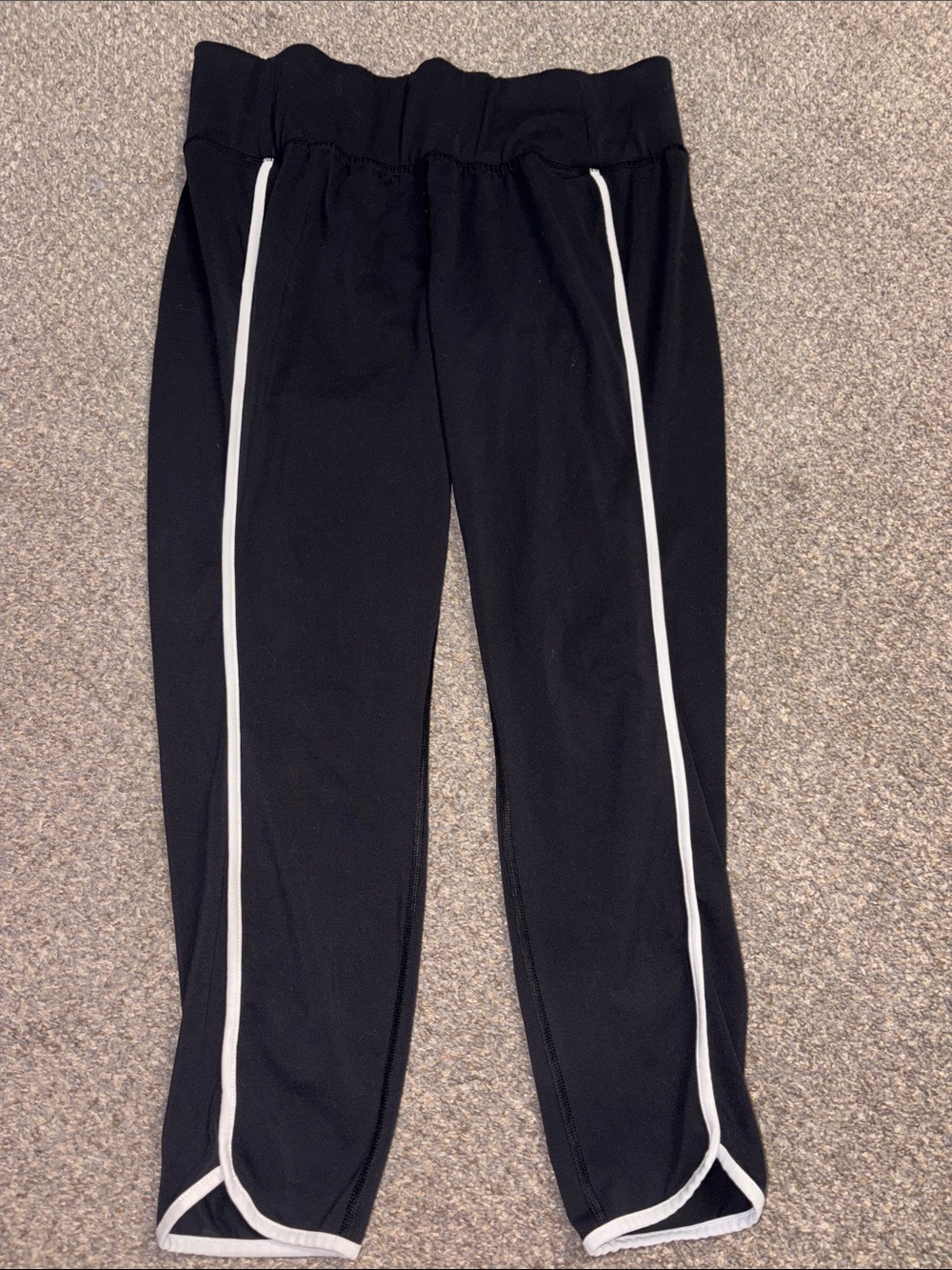 Livi Active Black Leggings with White Side Piping